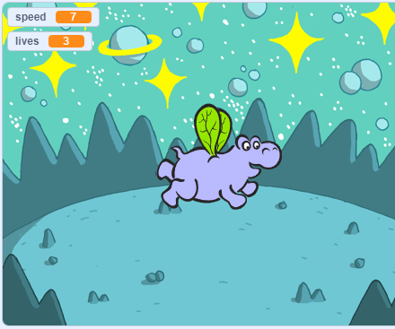 Scratch Hippo in Space Game