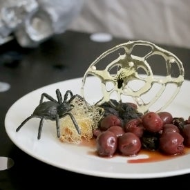 Spooky Spun Sugar Spiderweb Dessert for Grownups