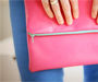 LEATHER FOLD OVER CLUTCH