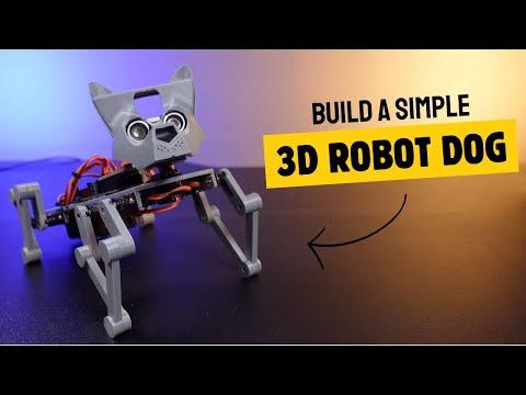 Build a simple 3D dog robot and control it