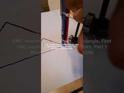 CNC machine model drawing a triangle. First CNC machine with stepper motors. Part 1