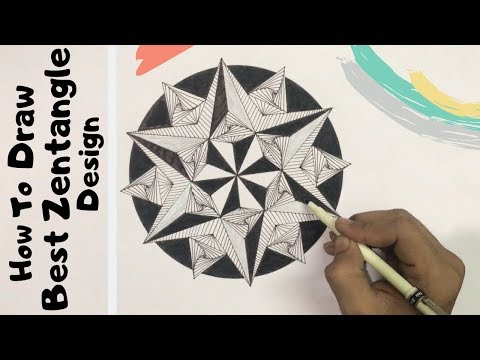 Complex Doodle Zentangle Art Design For Beginners, Easy Tutorial Drawing Step By Step How To Draw