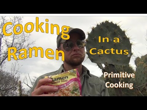 Cooking Ramen In a Cactus