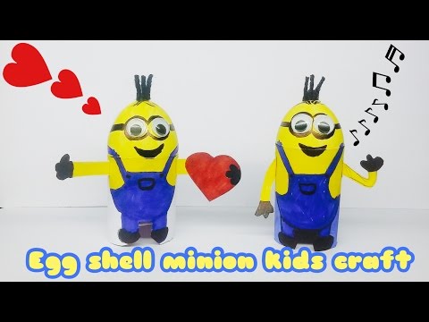 DIY - Egg minion craft ll Kids craft ll egg shell craft ll Minions ll Kids craft ideas