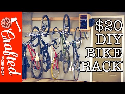 DIY Bike Rack for $20 / Bike Storage Stand &amp;amp; Cabinet for Garage | Crafted Workshop