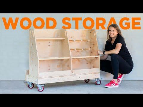 DIY Mobile Plywood and Lumber Storage Cart | Only 1 Sheet Of Plywood!