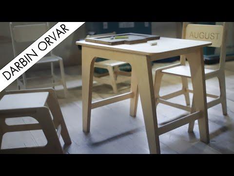 DIY Modern Kids Desk &amp;amp; Chair - Montessori Style