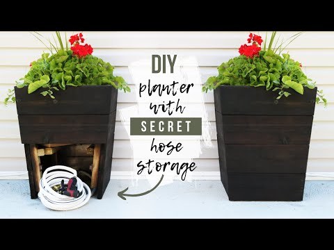 DIY Modern Planter With HIDDEN Hose Storage