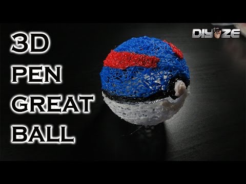 DIY POKEBALL that OPENS (Great Ball) Using 3D pen!