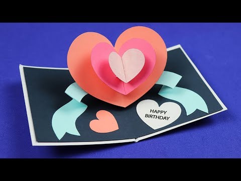 DIY Pop Up Heart Birthday Card | GET FREE TEMPLATE