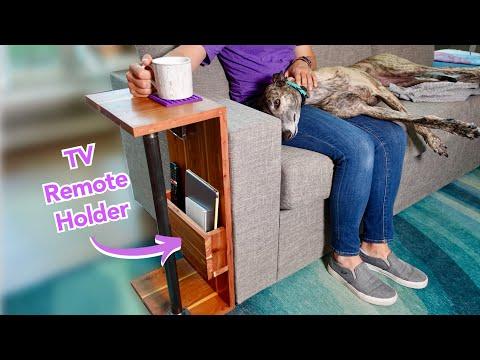 DIY Side Sofa Table with Storage Pocket