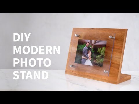 DIY modern wood &amp;amp; acrylic photo stand w/ the HP ENVY Photo Printer