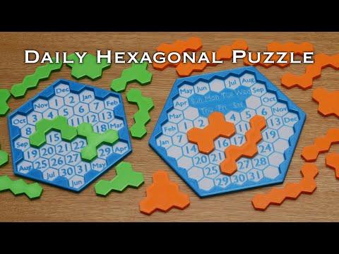 Daily Hexagonal Puzzle, 3D printed