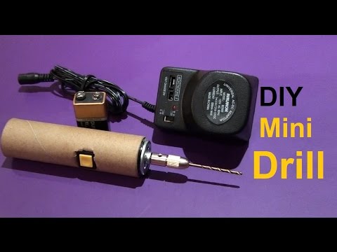 DiY Mini Drill Works with 9 Volt Battery &amp;amp; AC to DC Electric  Adapter