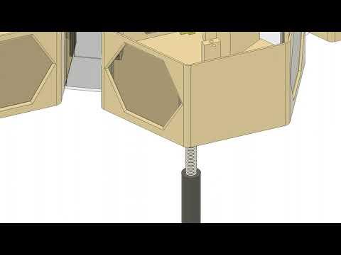 Dune House-Exploded View of Retractable Leg Mechanism