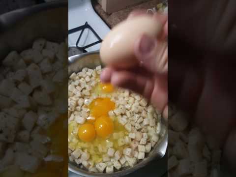 Eggs in the pan with a double yolker