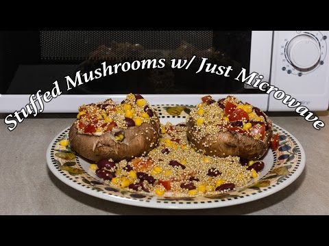 Gourmet Microwave Recipe: Stuffed Mushrooms (Vegan &amp;amp; High Protein)