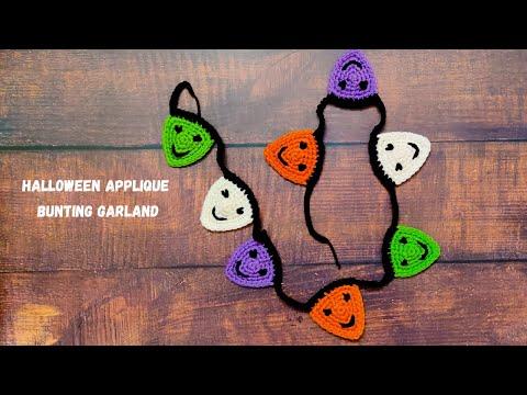 Halloween Applique Bunting Crochet Garland