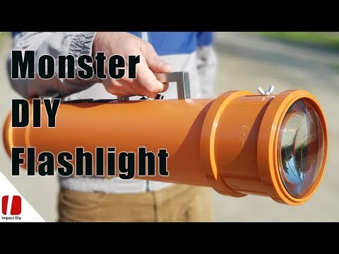 How To Make Monster 100w LED Flashlight 10,000 Lumens With Huge Lenses