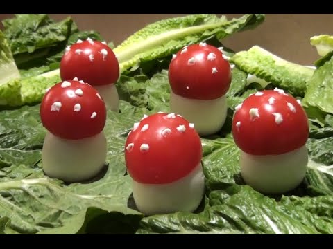 How to Make a Mushroom shaped Eggs &amp;amp; Tomatoes Salad