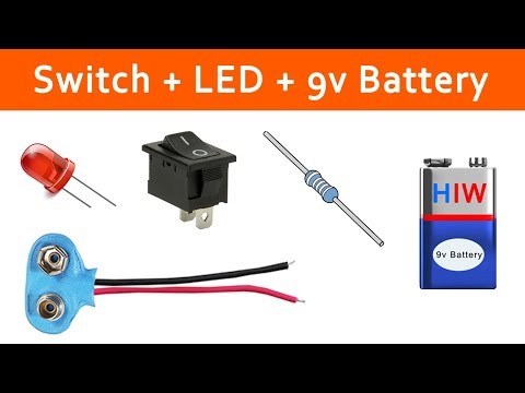 How to connect switch with LED, 9v battery - DIY switch light tutorial