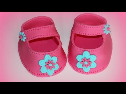 How to make Fondant Sugar Paste Baby Shoes