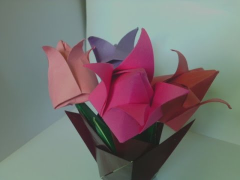 How to make an Origami Tulip Flower | Origami Flower | Paper Tulip Flower