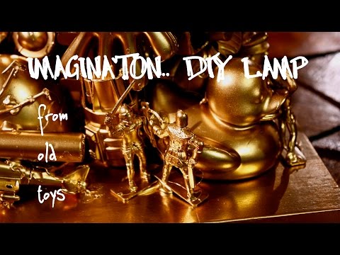 Imagination - bedroom lamp - clever design from recycled toys (funny stop motion video)