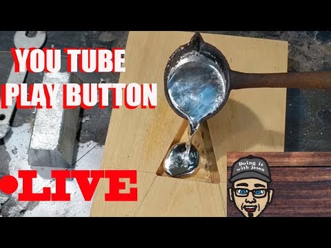 Inlaying Metal into WOOD - Making a Youtube PlayButton for #UnspeakableGaming - LIVESTREAM