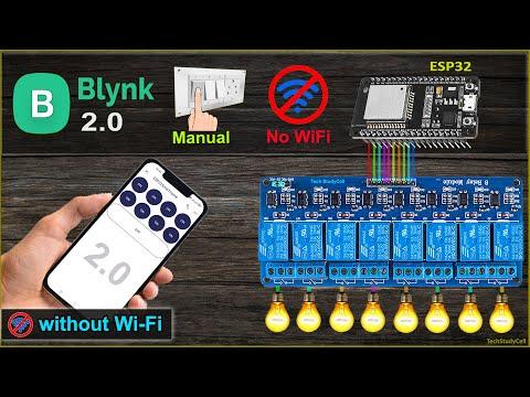 IoT Smart Home project using ESP32 Blynk control relay with WiFi + Manual Switch - 2021