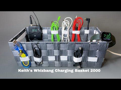 Keith's Charging Station &amp;amp; Cable Organizer BASKETs! (fast &amp;amp; cheap) w/ WOVEN ELASTIC [5m Friday] DIY