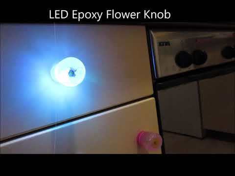 LED Epoxy Resin Flower Knob