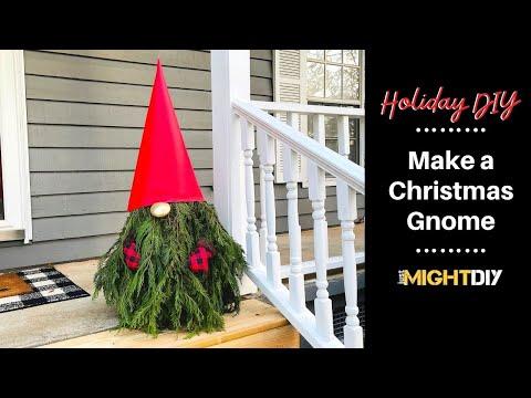 Make a Christmas Gnome with Christmas Tree Branches - Holiday DIY