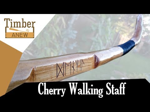 Making a Cherry Walking Staff with Anglo Saxon Runes - Woodworking Project