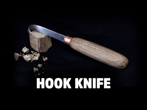 Making a Hook Knife from a sawblade and firewood - HNB #17