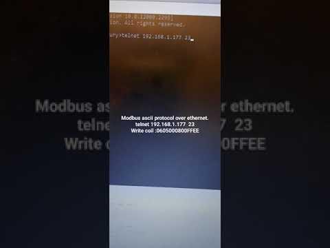 Modbus ascii protocol over ethernet. telnet 192.168.1.177 23. To write coil we use :0605000800FFEE