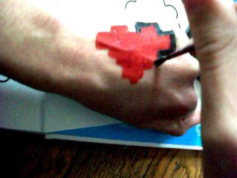 Nerdy Nummies Cheek Art: 8-Bit Pixel Heart