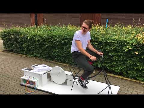 Painting T-shirts with a bike.