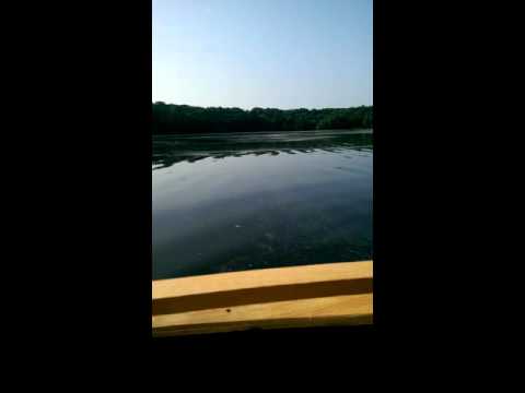 Sailing on Lake Altoona in a DIY boat