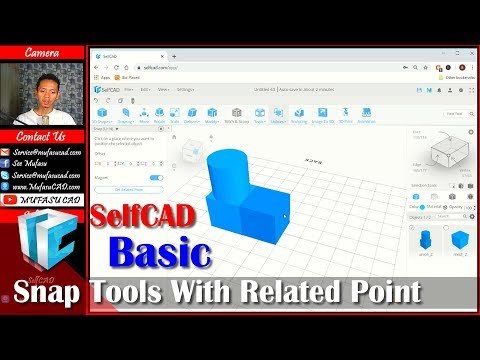 SelfCAD Move With Snap Related Point Tutorial