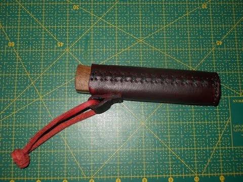 Sk&amp;oacute;rzana pochewka na Opinela (ścieg krzyżykowy) / How do Opinel knife leather sheath ( cross stitch)