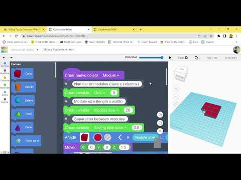 Sliding Puzzle Generator With Tinkercad Codeblocks - Intro to parametric design