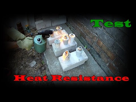 Testing fire resistance: alabaster, putty, sand, cement (part 1)