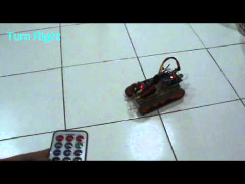 Tracked robot IR remote project movie2