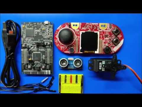 ULTRASONIC SENSOR (HC-SR04) + SERVO MOTOR + MSP432 LAUNCHPAD + BOOSTXL-EDUMKII