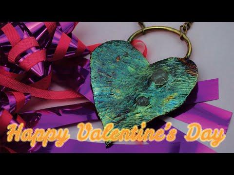 Valentine's Heart Leaf Copper Pendant | Electroforming