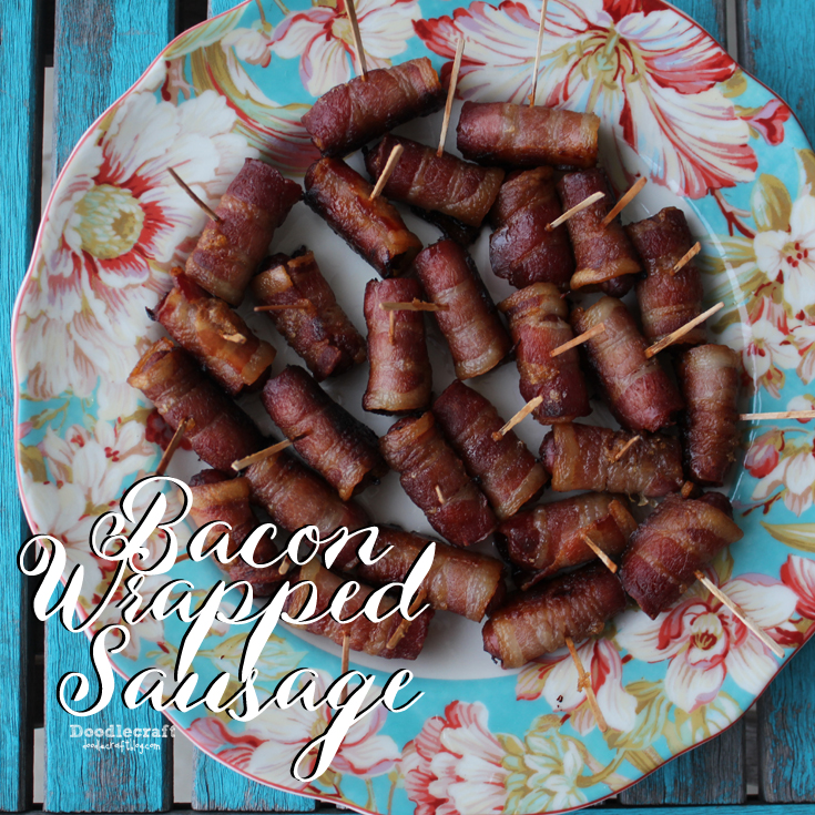 bacon wrapped sausages easy simple appetizers savory sweet smokies brown sugar (1).JPG