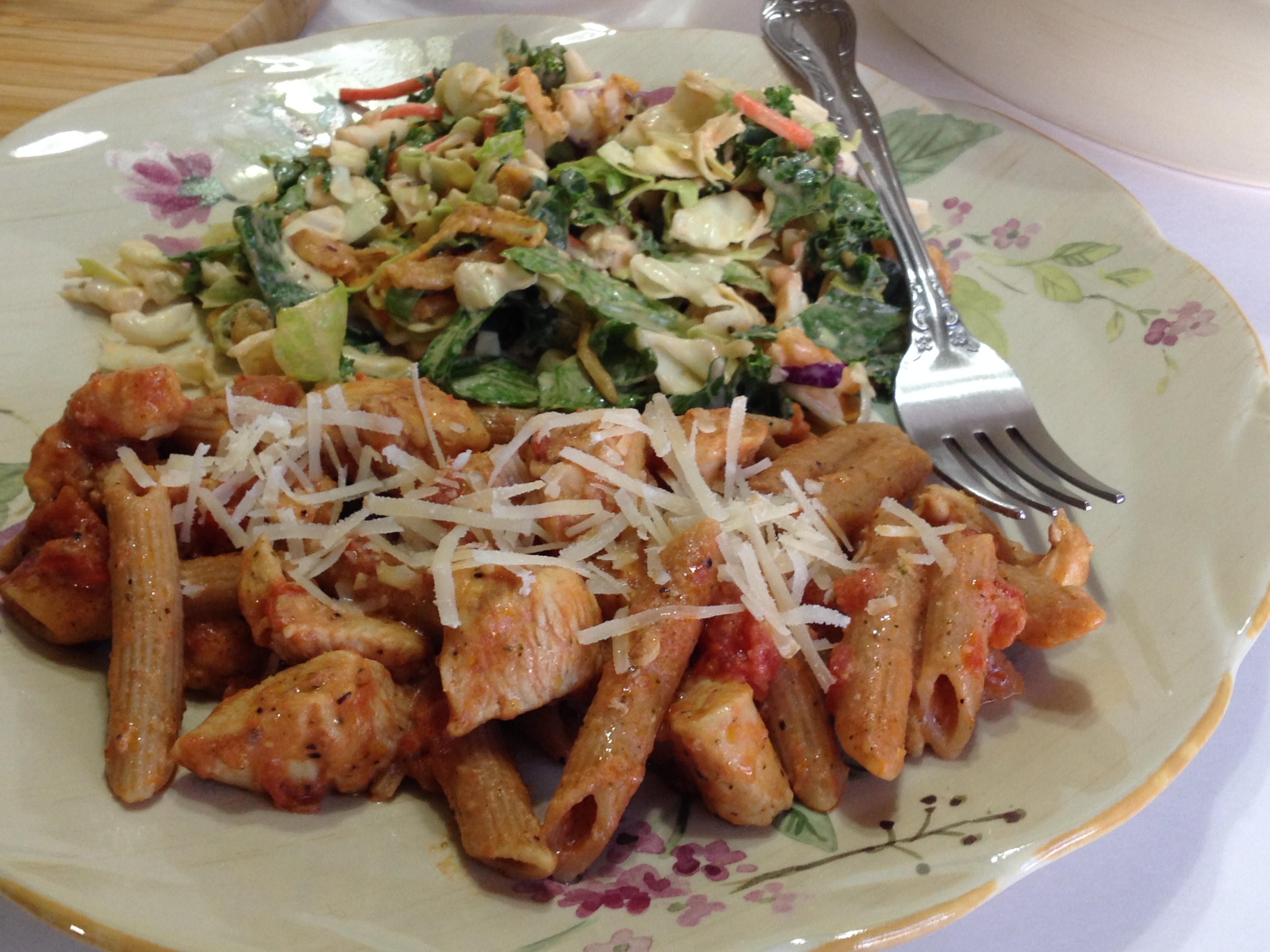 close-up of Herbed Chicken Penne with Creamy Italian Cheese.JPG