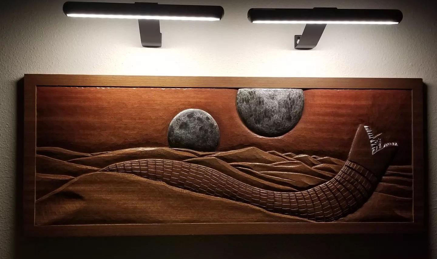 dune carving hung and lit.jpg