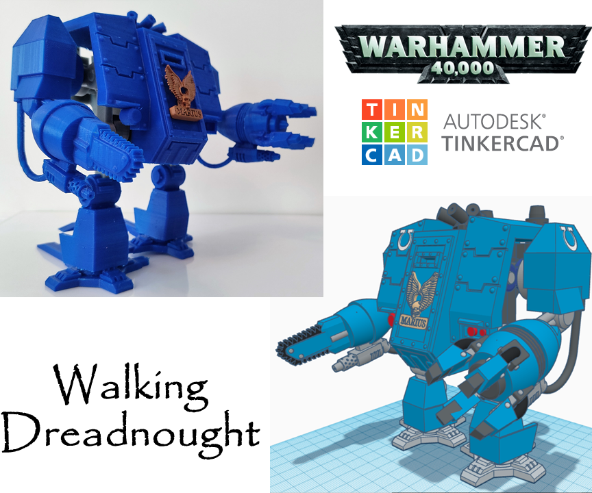 Tinkercad Robotics for (High) School: Walking Warhammer 40K's Dreadnought!